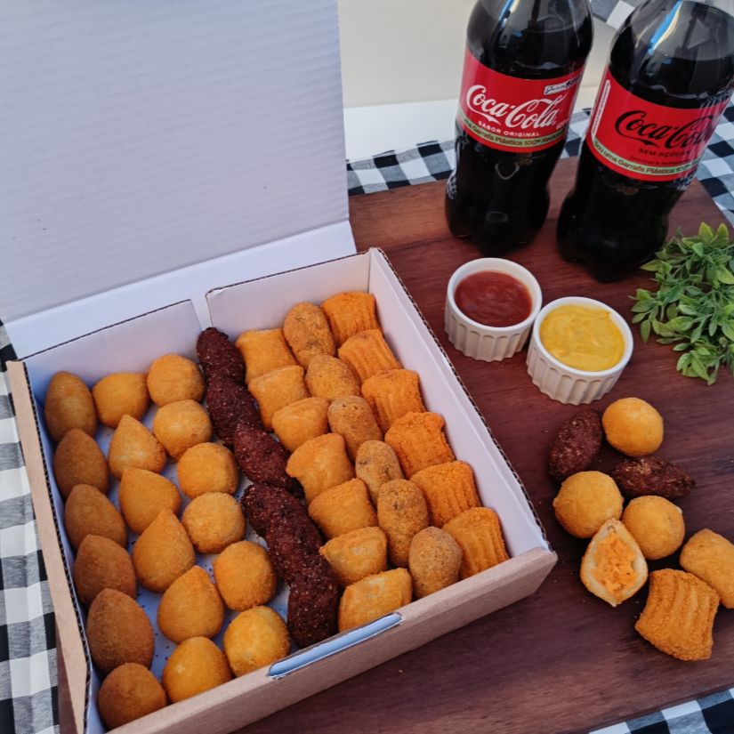 100 unidades dos deliciosos salgados Ritoni. + coca cola 2l