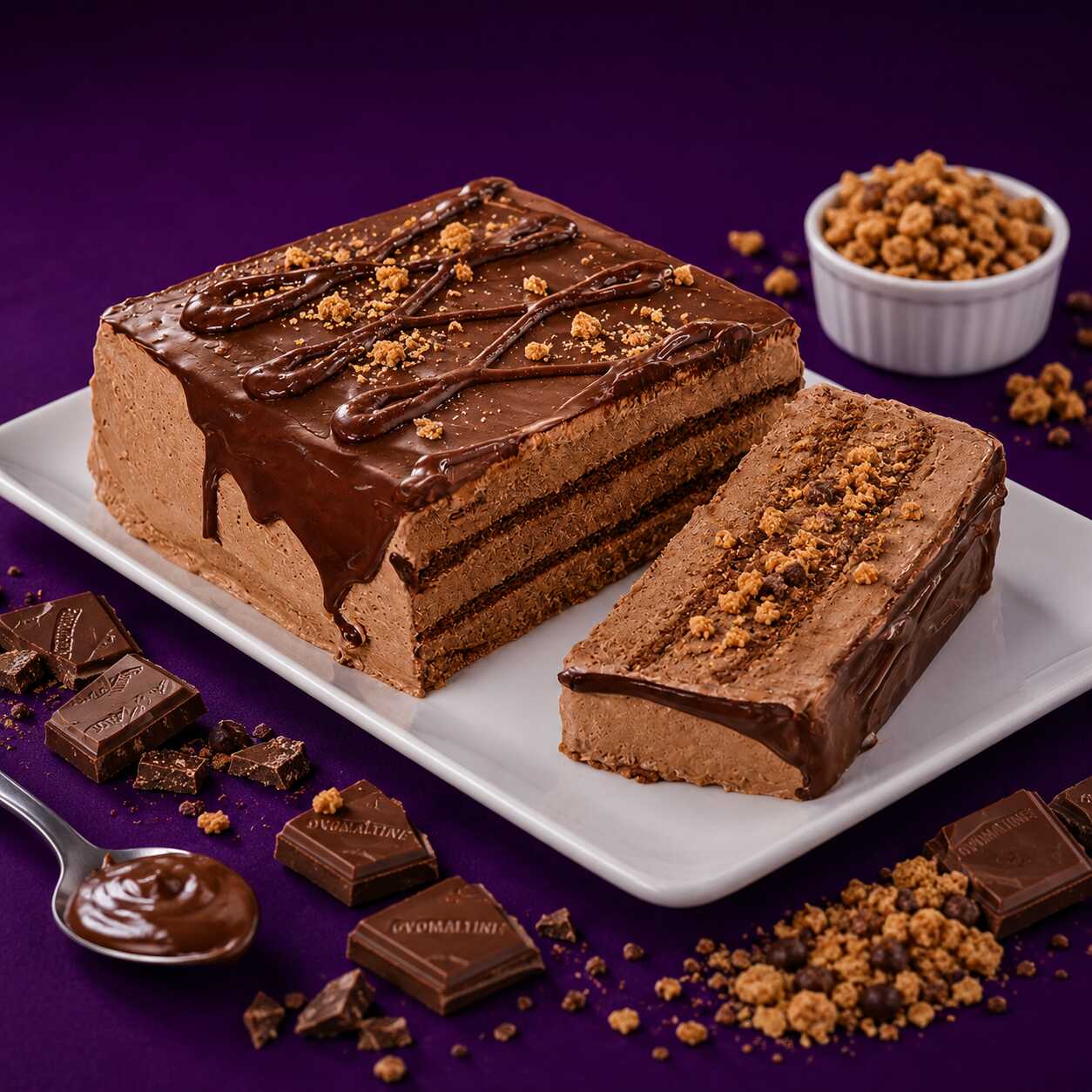 Deliciosa torta de sorvete de 200g, preparada com sorvete cremoso de chocolate, calda generosa de Ovomaltine® e cobertura de chantilly. Uma sobremesa gelada, cremosa e perfeita para qualquer momento!
Observação: O produto é enviado em 1 pedaço de aproximadamente 200g, cuidadosamente embalado para garantir a qualidade e o sabor da sua sobremesa.