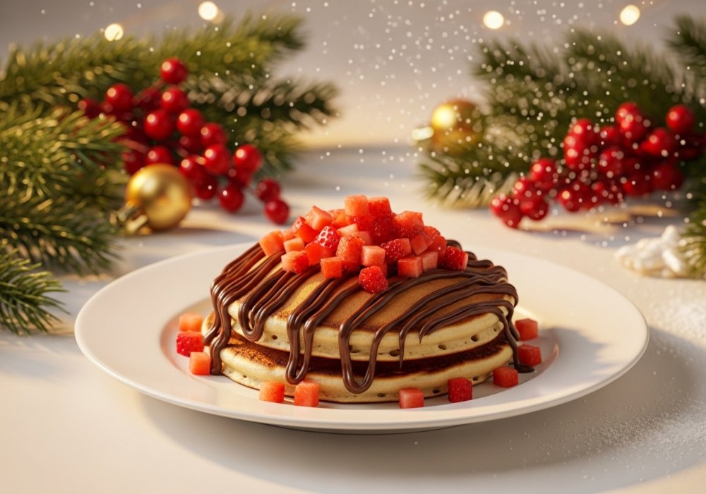 Pancakes de Nutella y Fresas