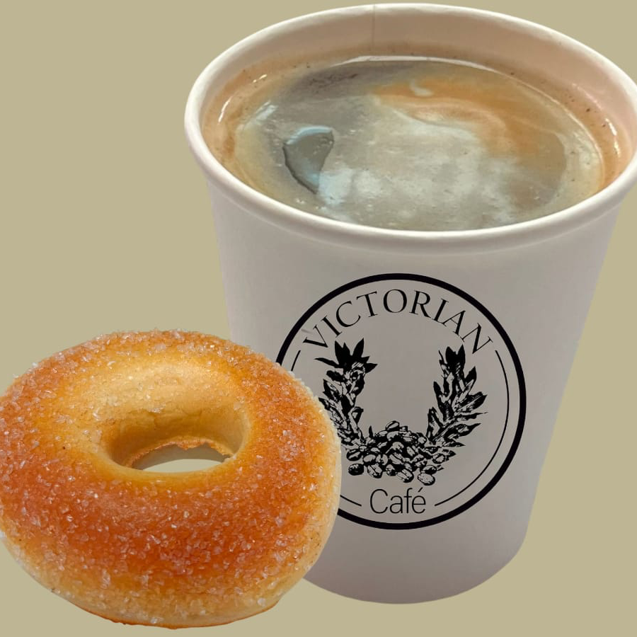 Combo Café Americano Espresso y Dona con Canela