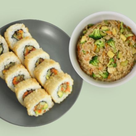 COMBO VEGGIE 🥑 Falafel Roll + Yakimeshi Veggie 🥦