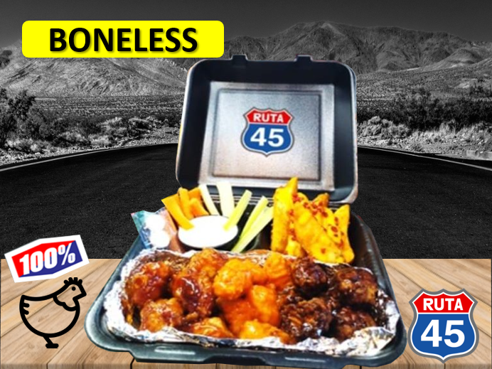 COMBO BONELESS 250GR, Galleta Oatme, Refresco