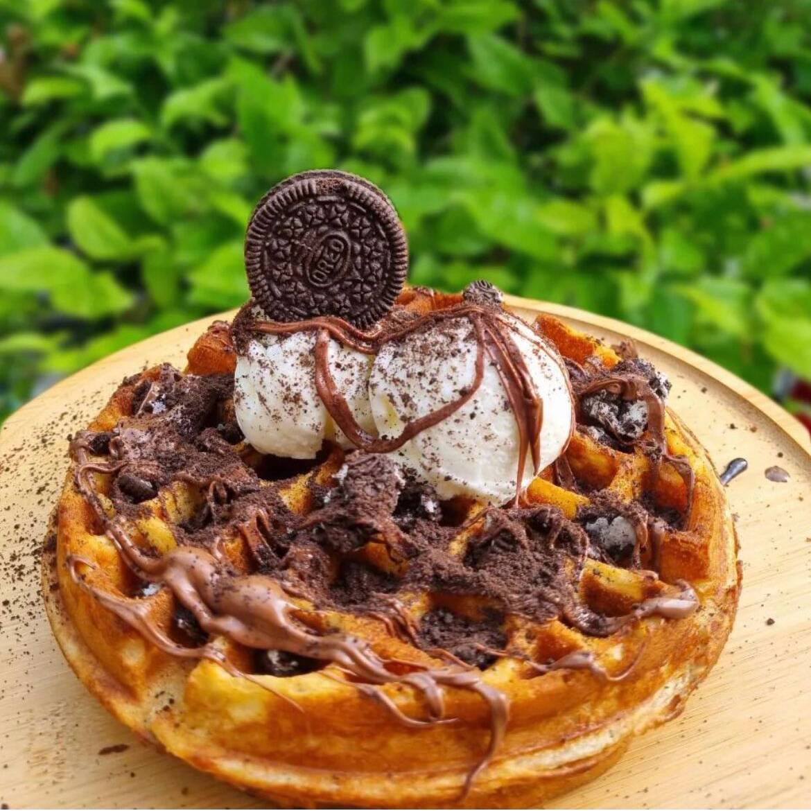 Waffle con Helado