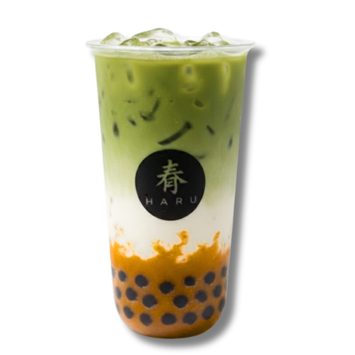 Mango matcha latte