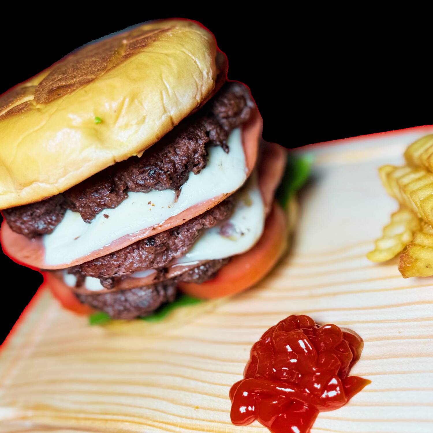 Hamburguesa Triple con Papas