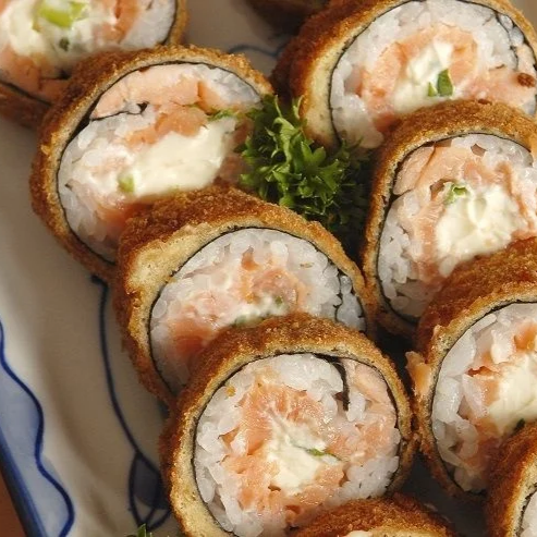 10 unidades de sushi philadelfia frito