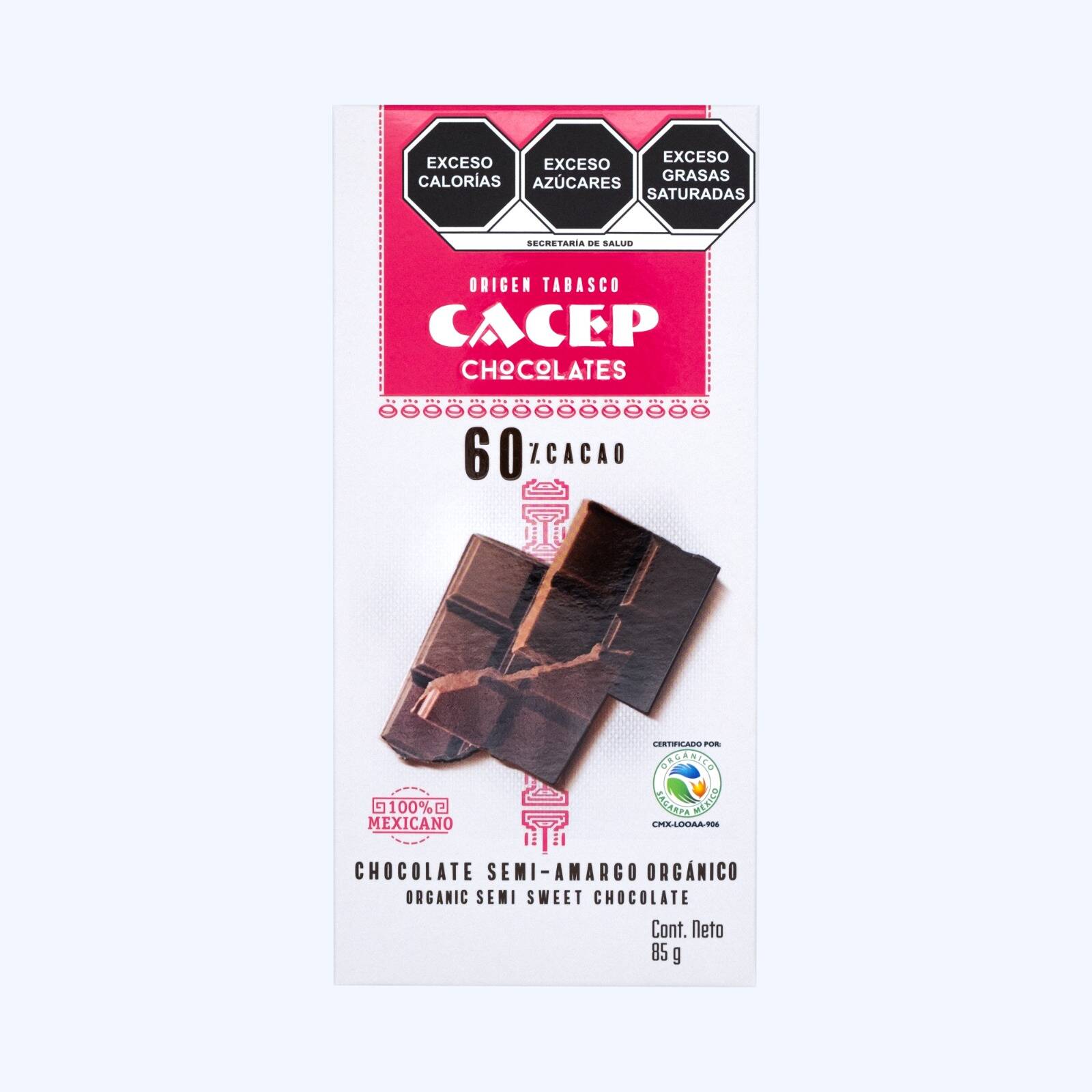 Barra de 85g Chocolate Semi Amargo 60% Cacao