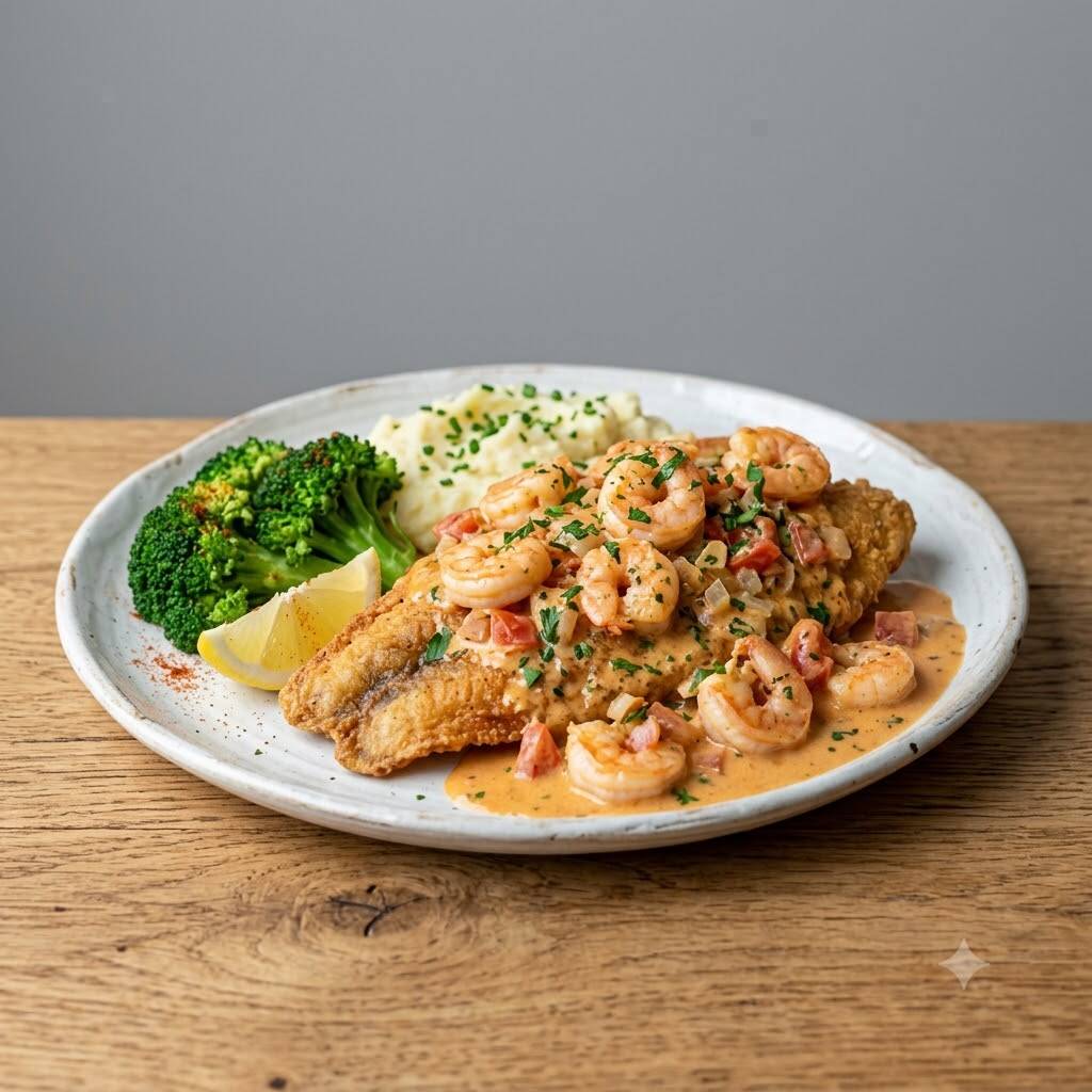 Tilapia en Salsa de Camarones