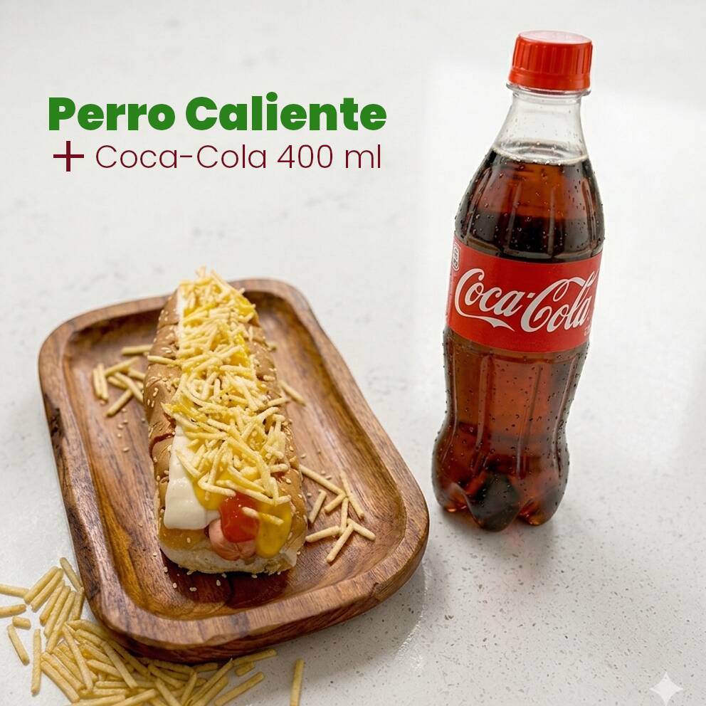 Perro Caliente + Coca - Cola 400 Ml