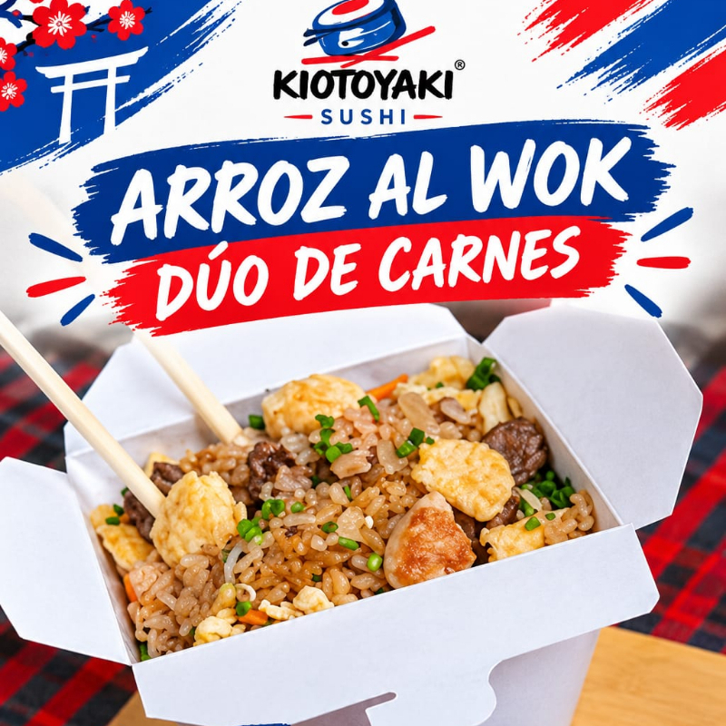 arroz al wok Duo de carnes