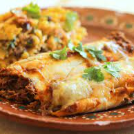 Enchilada de Hamburguesa de Carne a la Parrilla