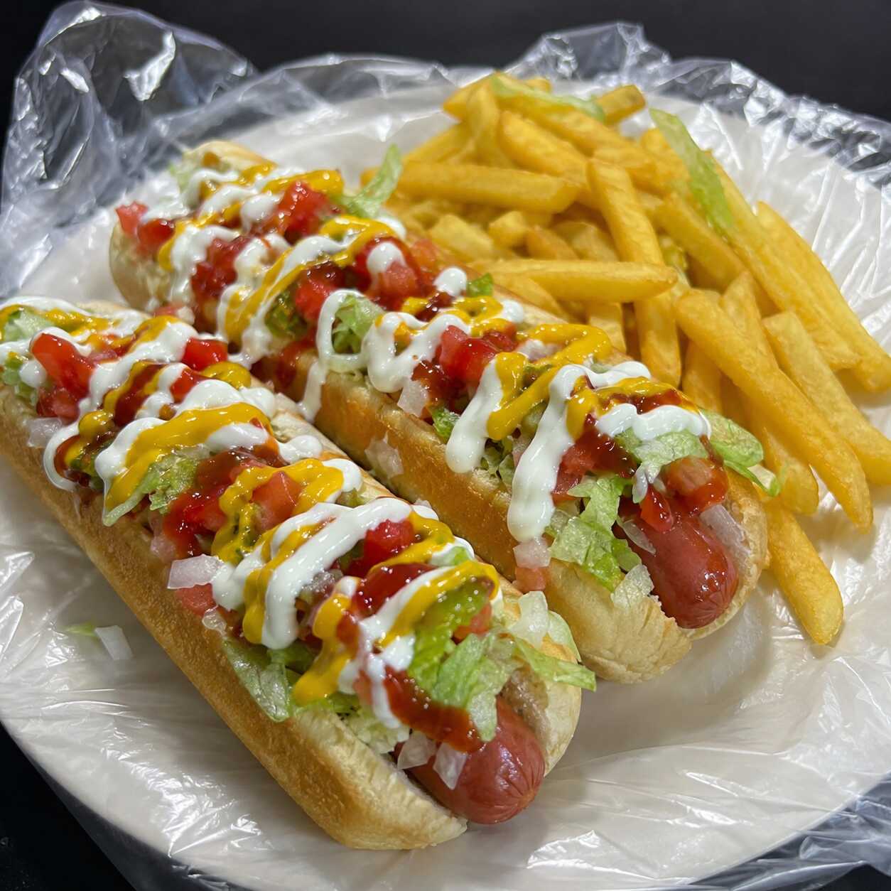 2 Hotdogs Con Papas
