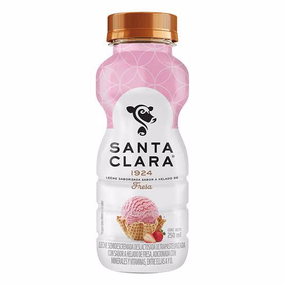 Leche Sabor Fresa Santa Clara.