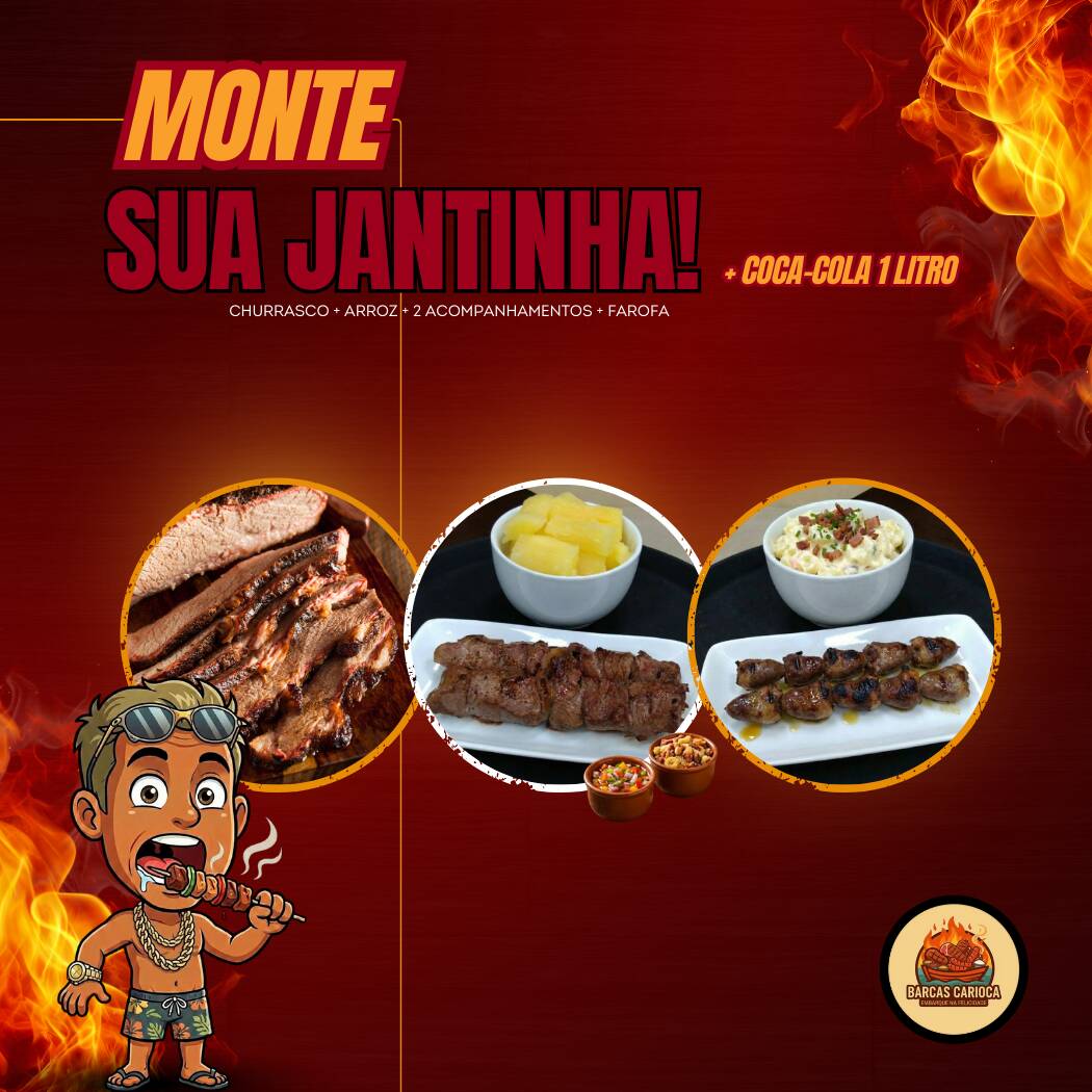 A Jantinha perfeita é você quem faz! Escolha suas carnes preferidas, combine com nossos acompanhamentos deliciosos e adicione um refrigerante geladinho para completar.