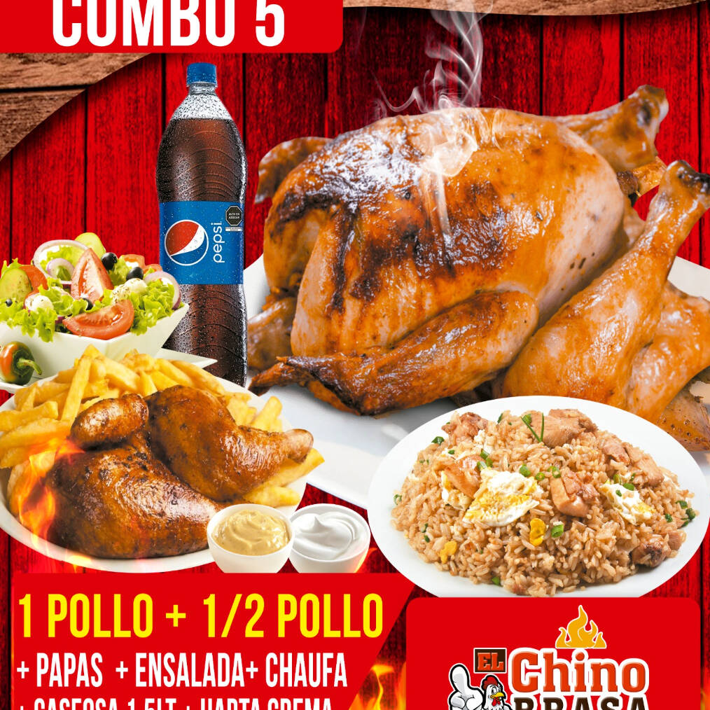 1 Pollo, 1/2 Pollo, Chaufa más Pepsi