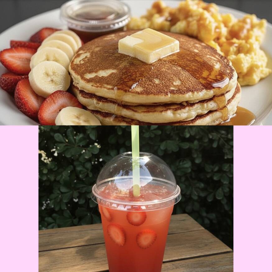 Desayuno y Limonada de Fresa