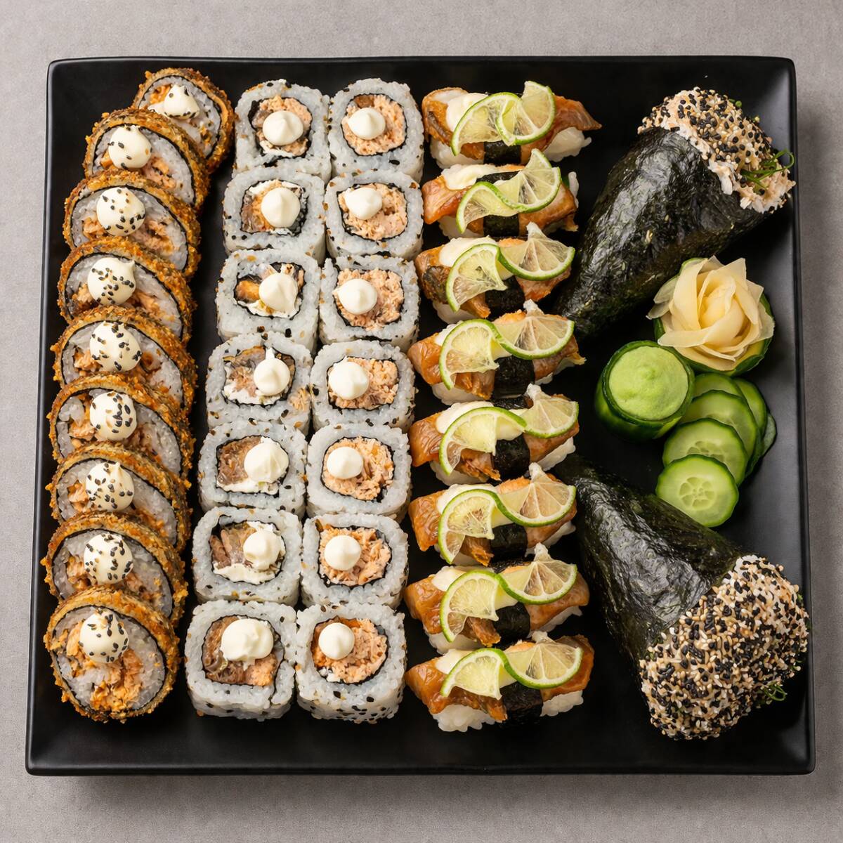 Combinado De Frito + Coca - Cola 600 ml*
38 Peças
8 - Niguiri Skin
8 - Uramaki Skin
8 - Uramaki Grelhado
12 - Hot Roll
2 - Temakis Salmão Grelhado