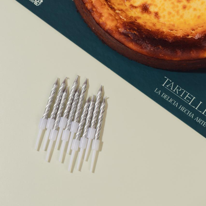 Vela Palito Plateada