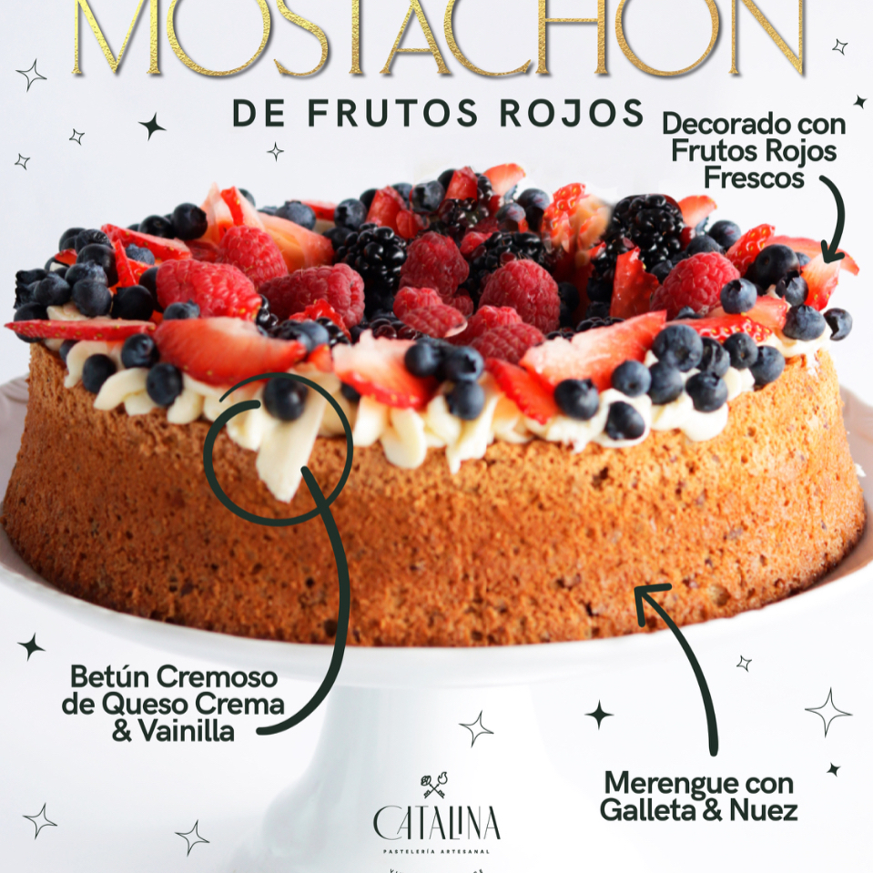 Mostachón de frutos rojos