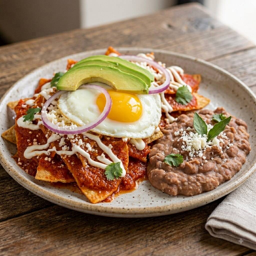 Chilaquiles Rojos con Huevo de La Frida 🍅🍳,