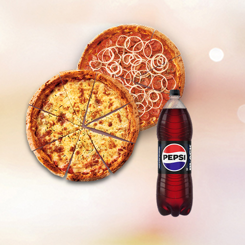 Compre 2 pizzas grandes tradicionais à sua escolha e economize, acompanha bebida 2l. Peça agora!