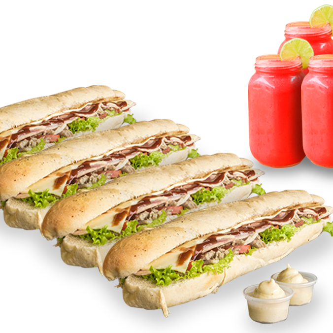 Super Combo Familiar 4 sándwich