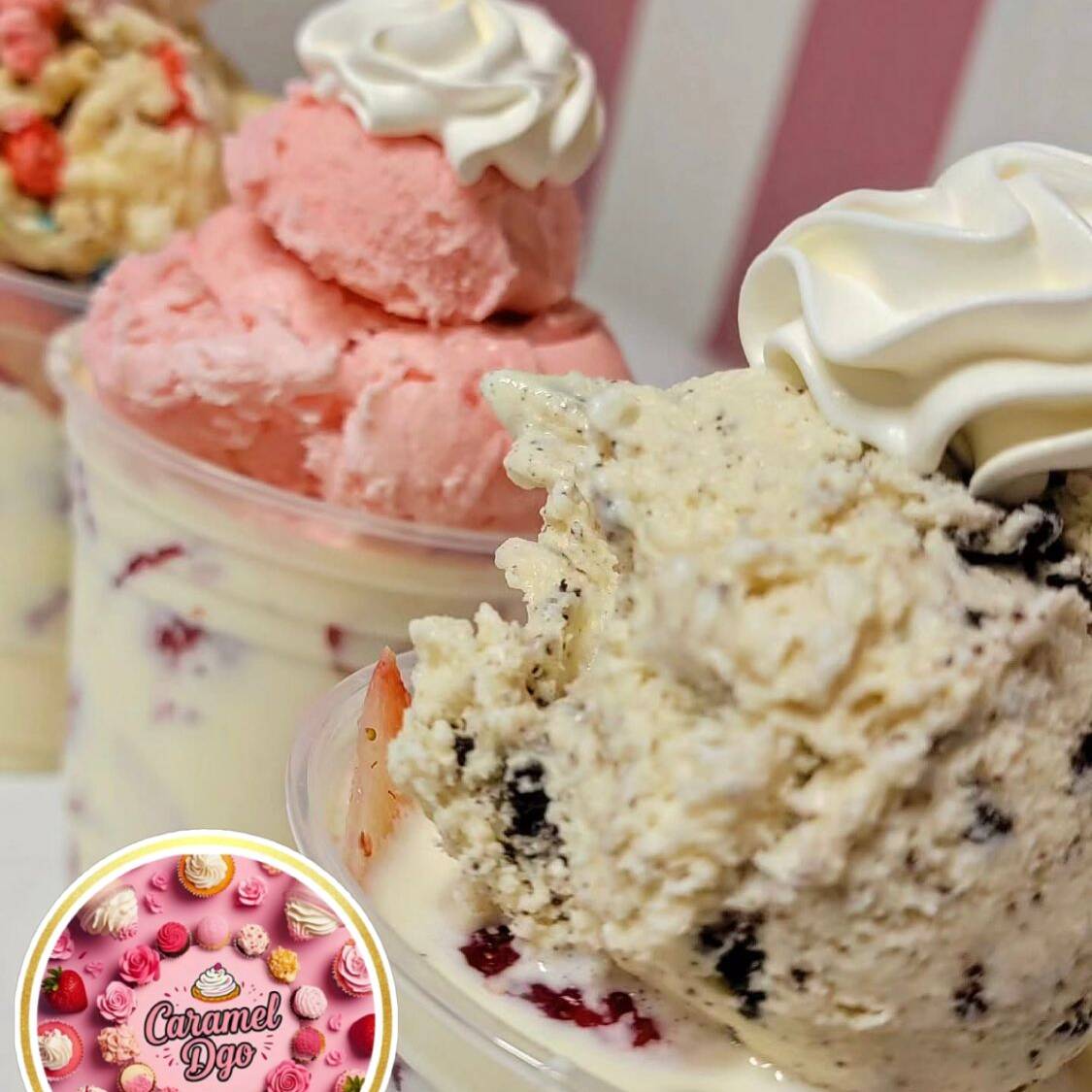 Fresas con crema con nieve