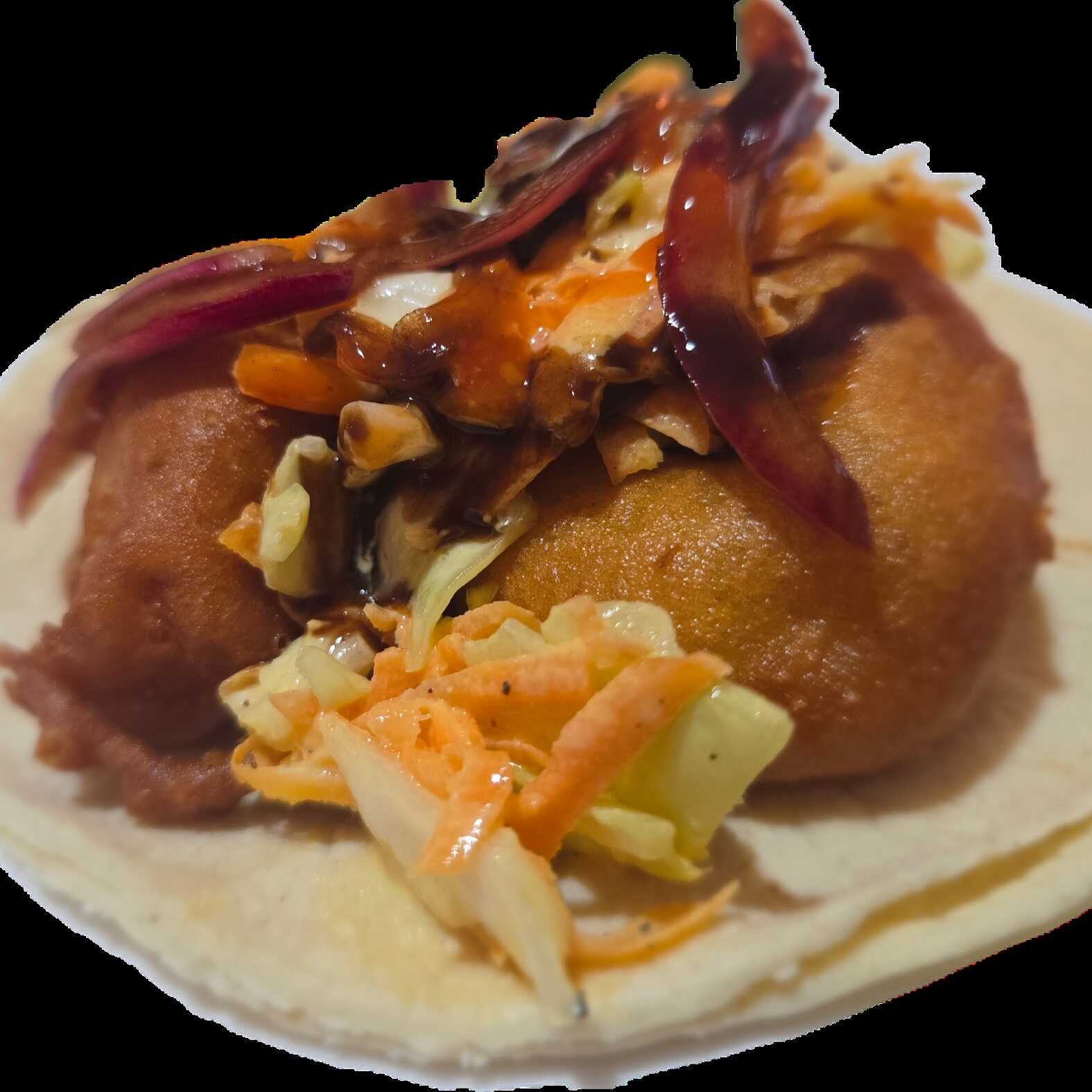 Taco capeado (estilo pacifico) con Tortilla Grande