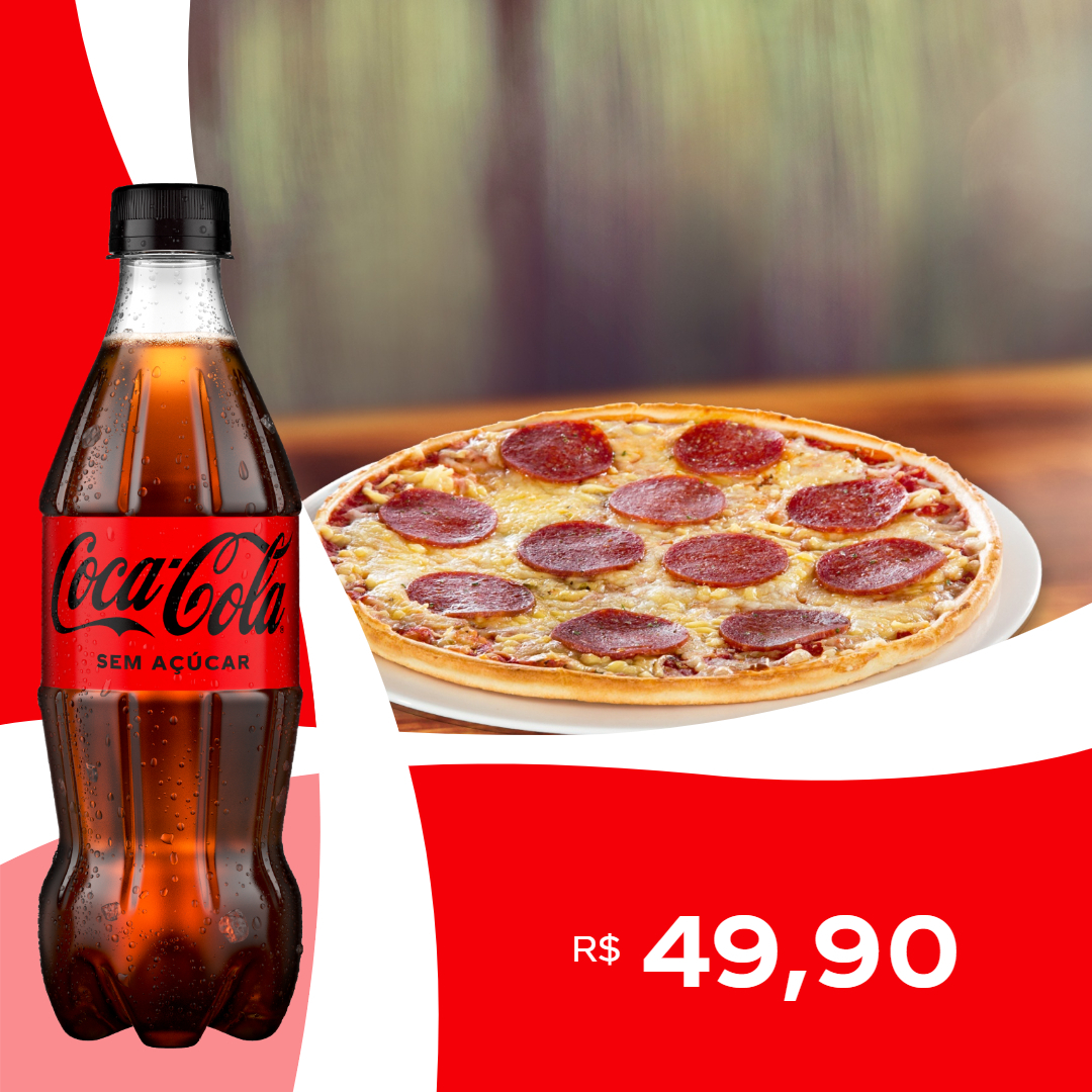 01 Pizza 30 Cm - Inteira mesmo Sabor + Coca 600 Ml .Original