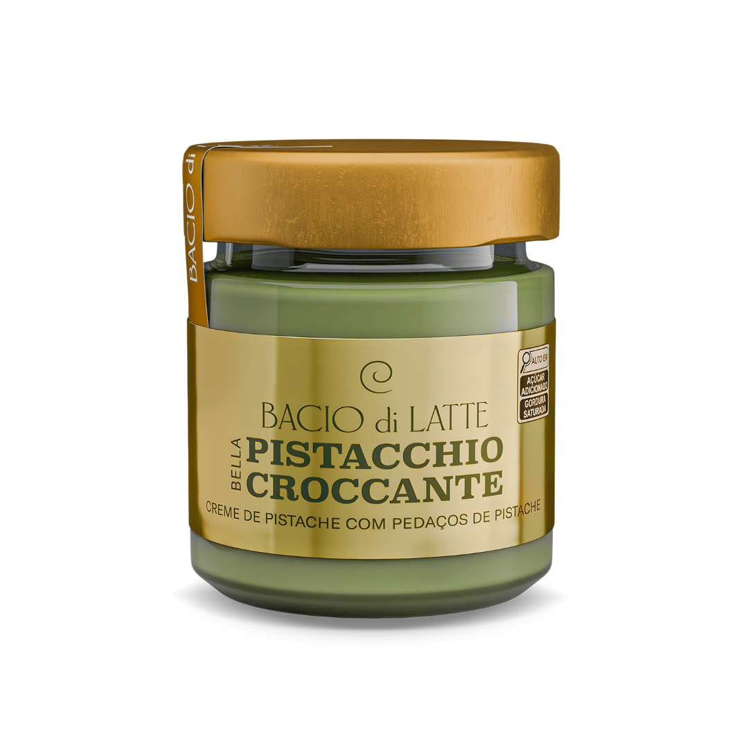 Creme de Pistache Crocante, com sabor marcante, pedaços de pistache e exclusivo