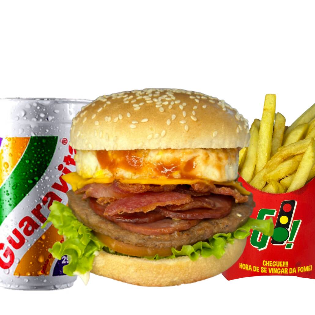 X tudo picanha + batata p + guaravita