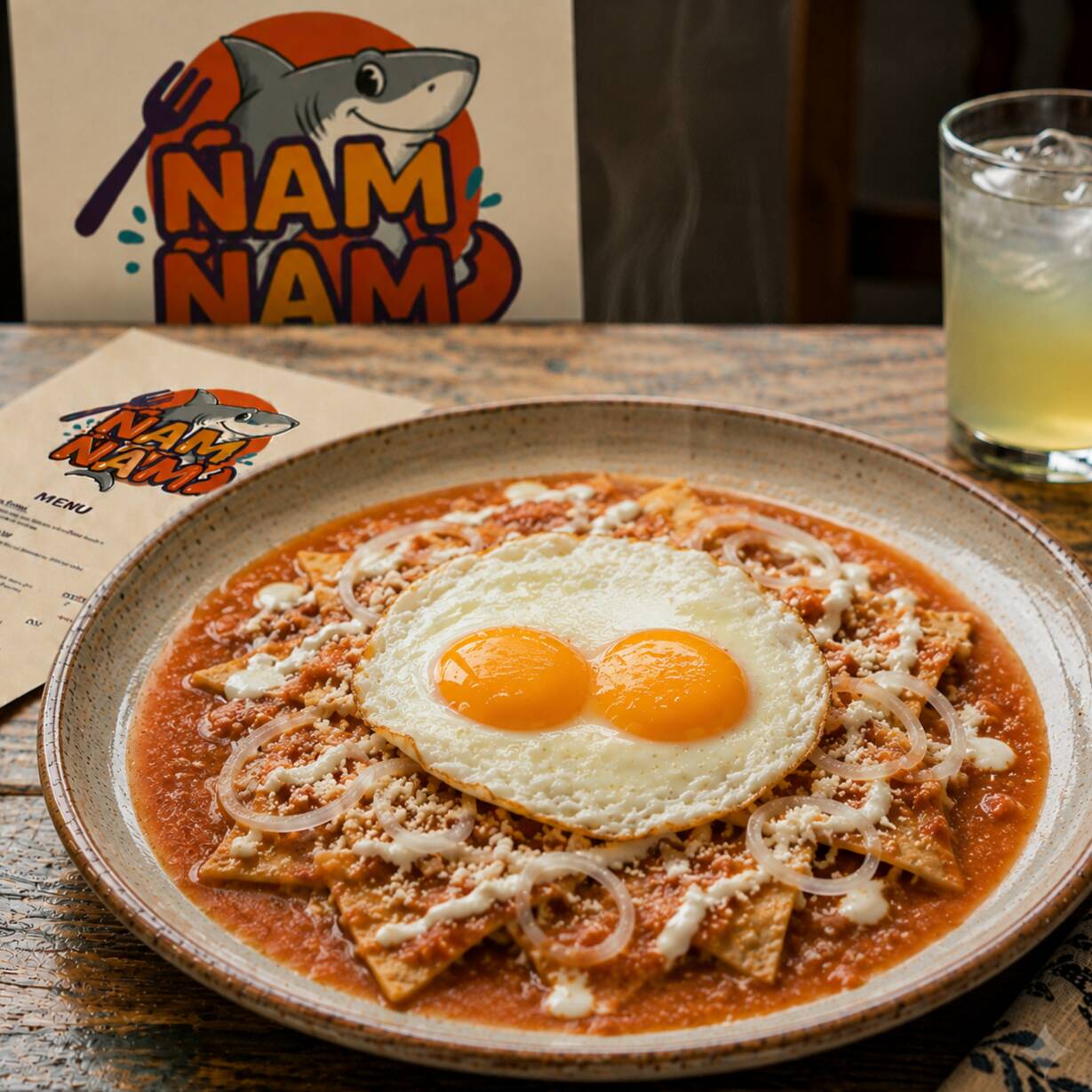 Chilaquiles Rojos Chicos con Huevo