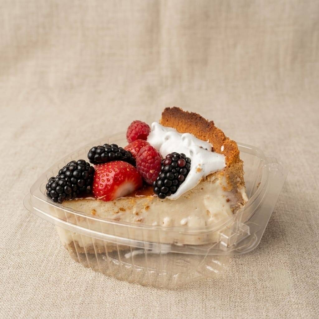 Rebanada de Pay de Queso con Frutos Rojos