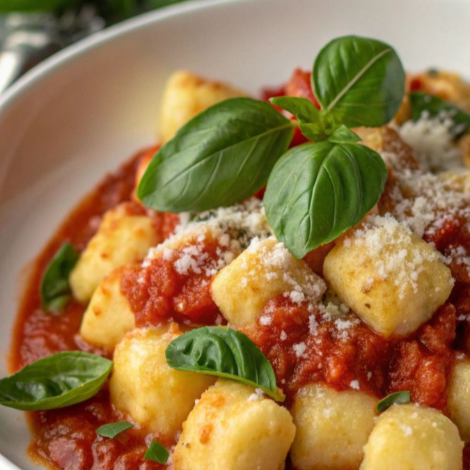 Delicioso nhoque macio, feito artesanalmente, servido com molho a sua escolha. Feito com ingredientes frescos e de qualidade, perfeito para quem busca uma refeição reconfortante e saborosa.