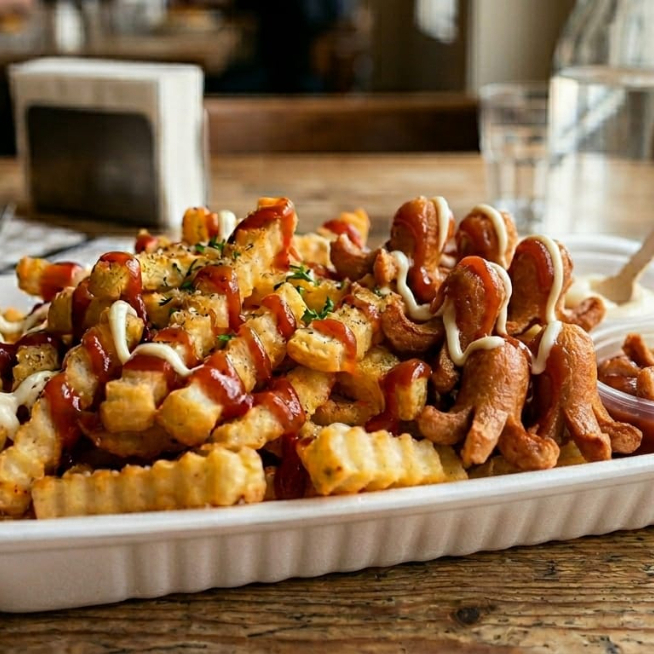 Papas Fritas Con Salchipulpos