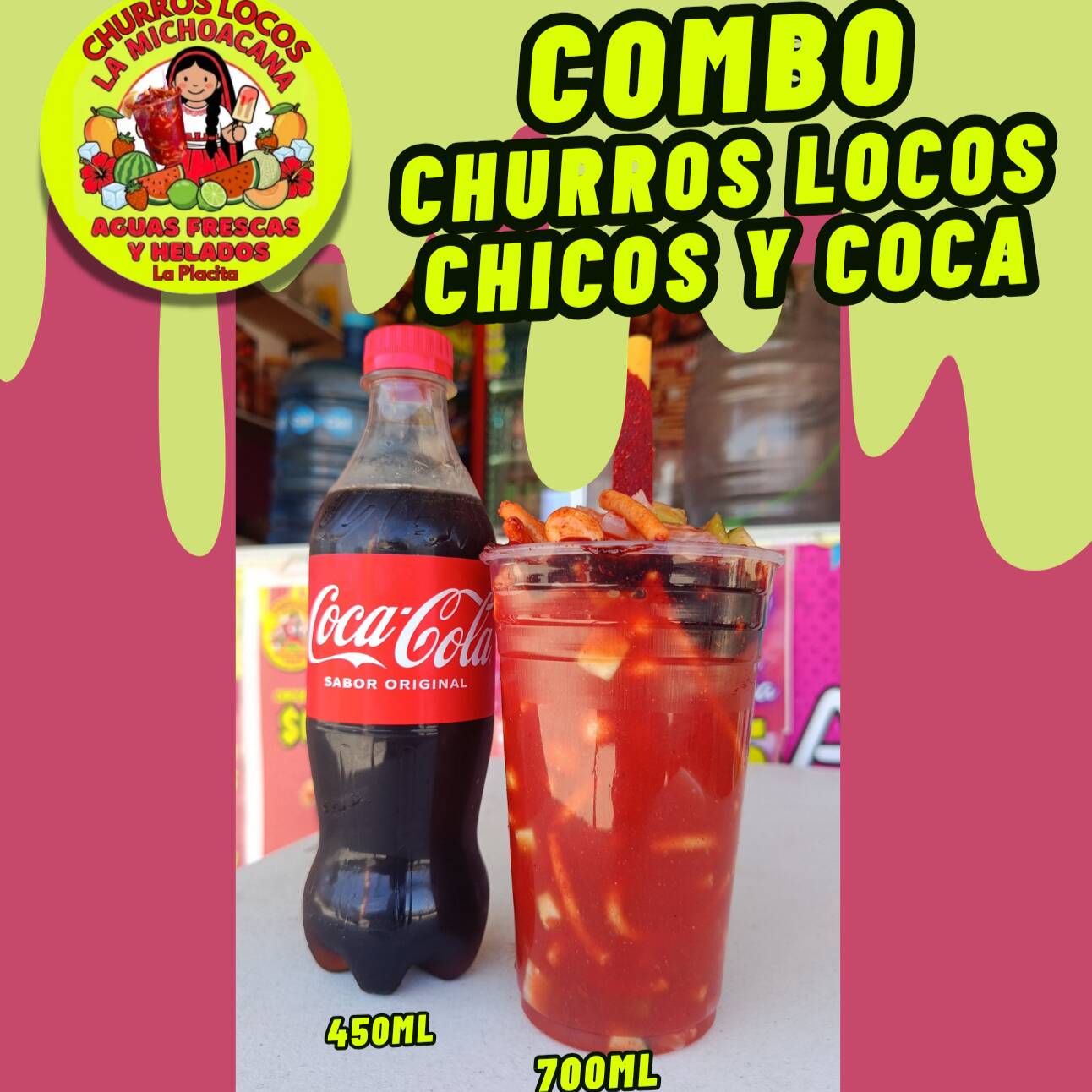 Duo Churros Locos Chicos y Coca Cola 450ml