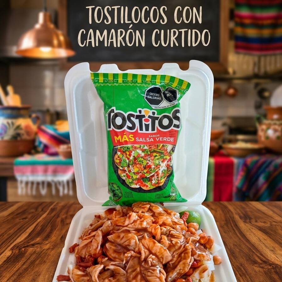 Tostilocos con Camaron Curtido 🌶️