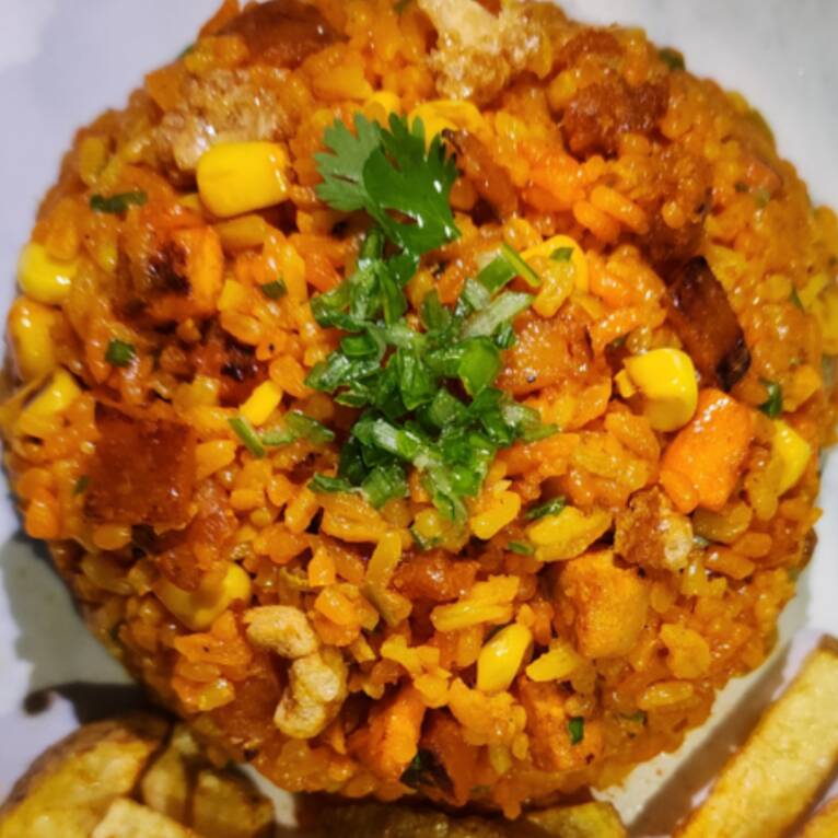 Combo Arroz Criollo + Papas + Bebida