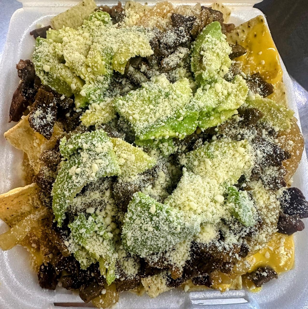 Nachos con asada