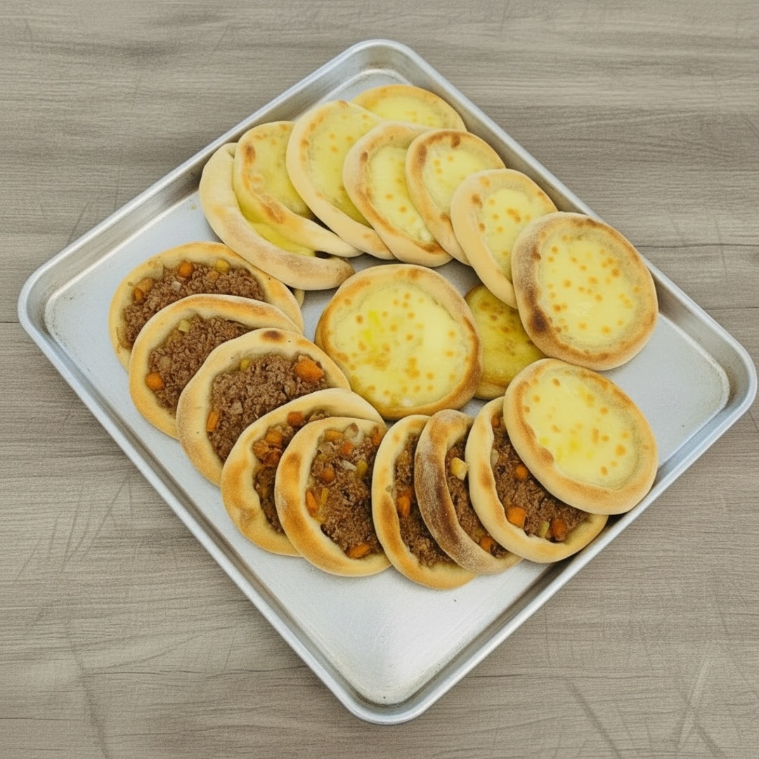 10 esfihas de carne 10 esfihas de queijo