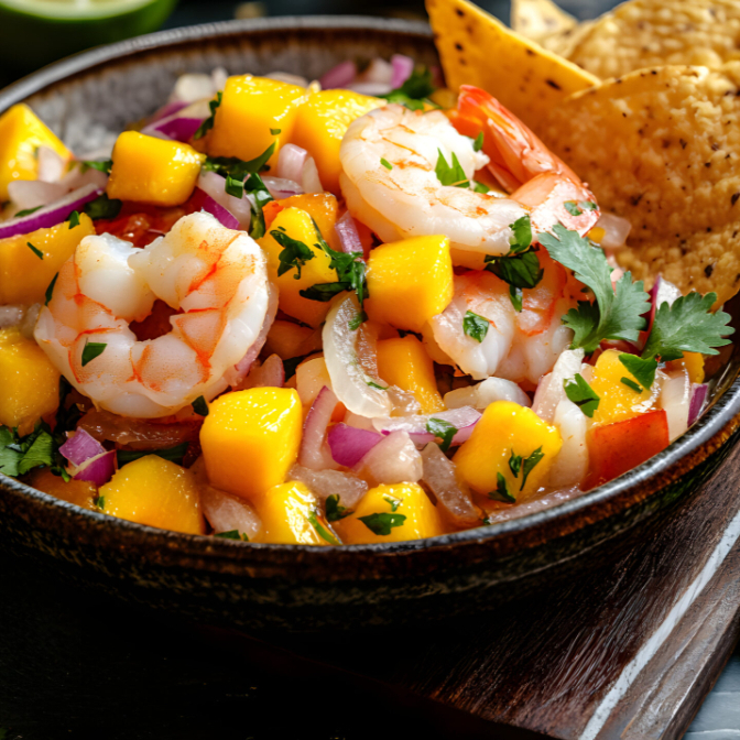1/2 Litro Ceviche Camaron y Mango