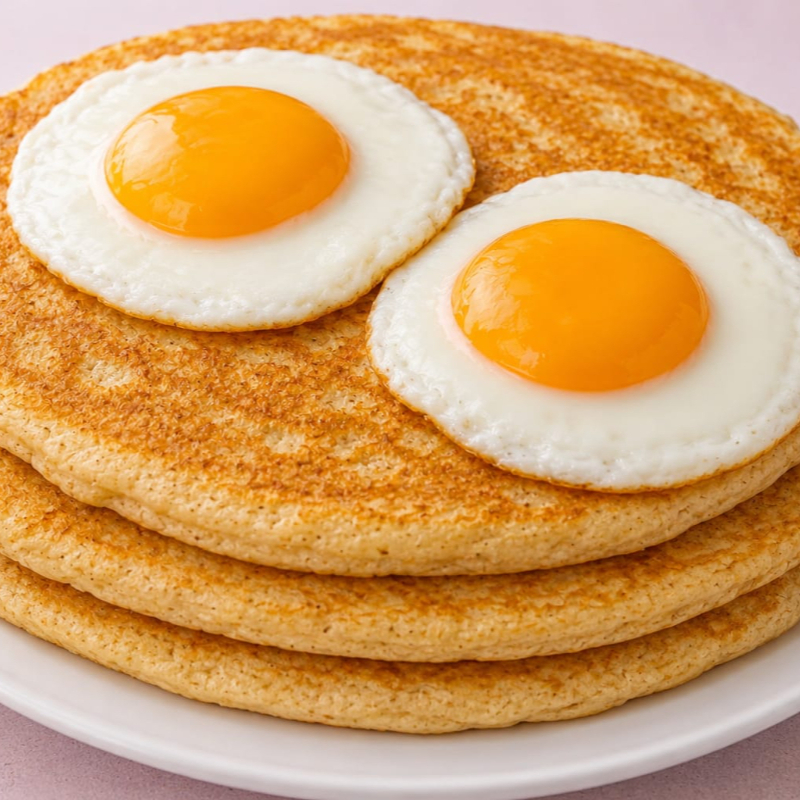 hotcakes y huevito