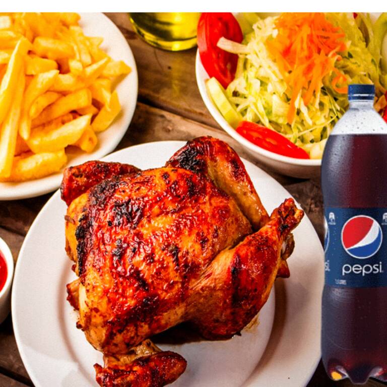 1 Pollo a la Brasa + Papás Crocantes + Pepsi 1.5lt
