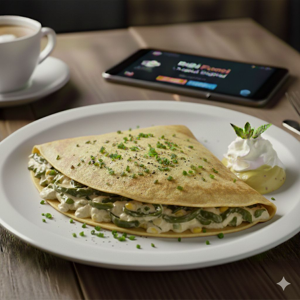 Crepas Saladas Pollo con Rajas Queso