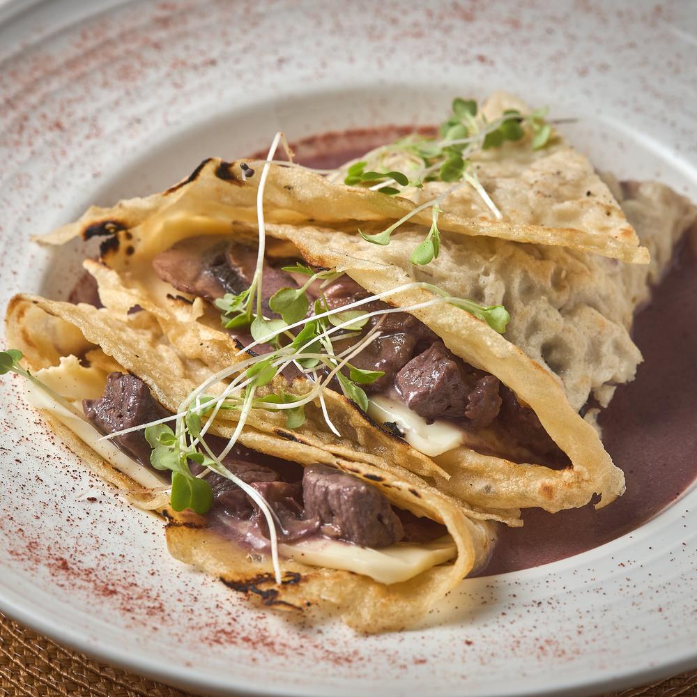 Crepe de Solomito al Vino Tinto