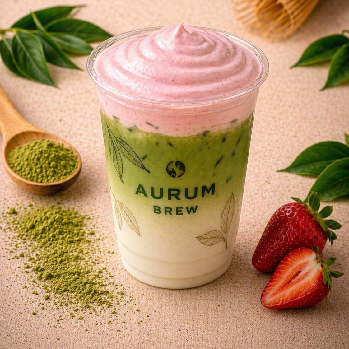 Pink Matcha Latte Aurum (Frio)