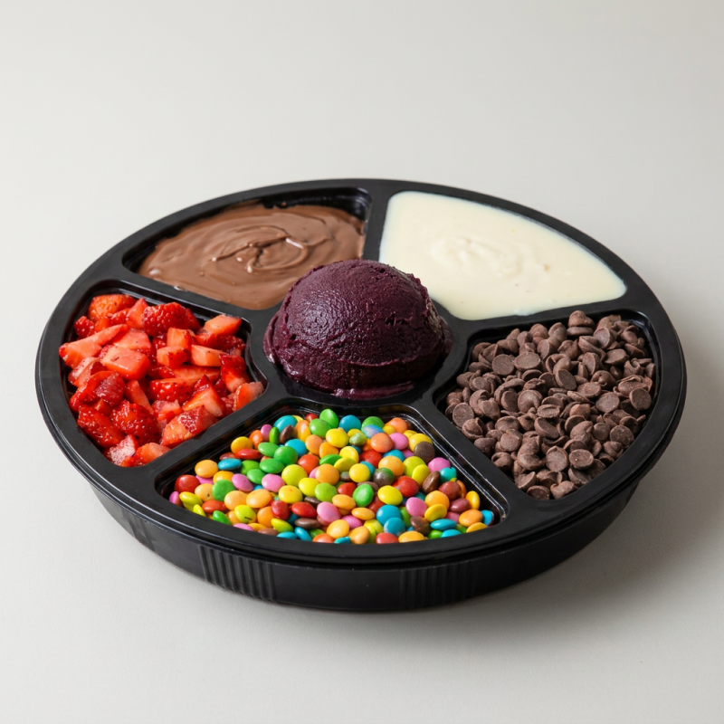 Monte do seu jeito. Vai forrada de açaí com aproximadamente 1 litro com 6 complementos GRÁTIS a sua escolha!