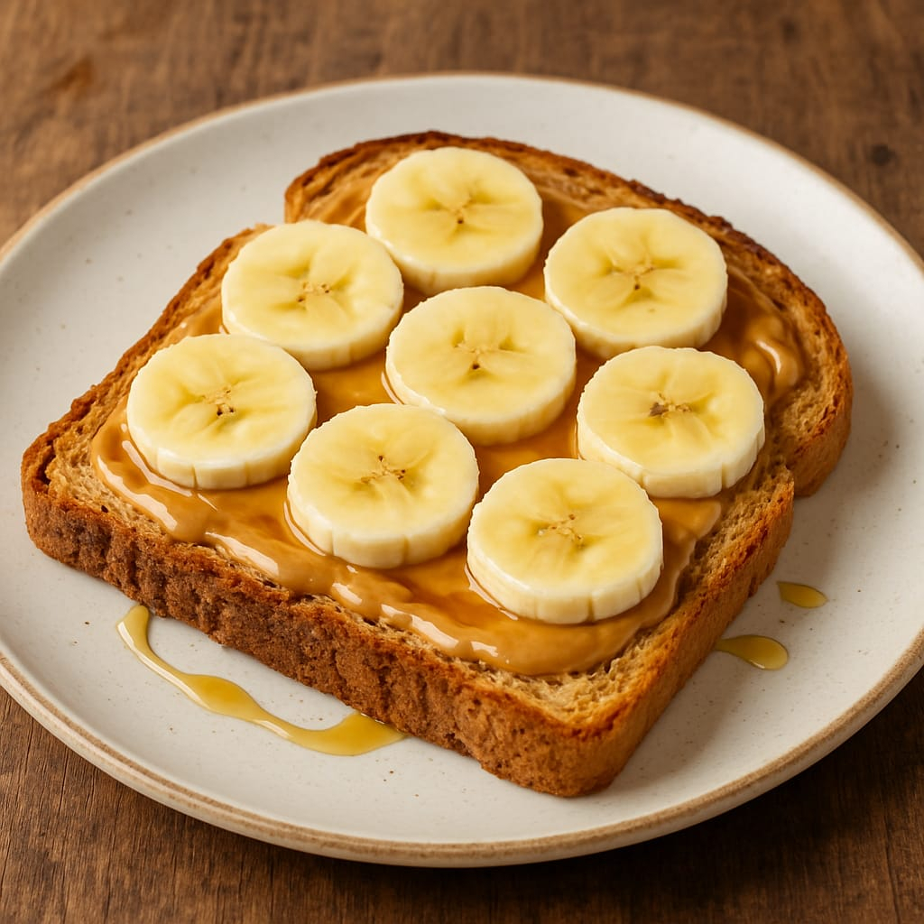 Toast de Plátano y Crema de Cacahuate