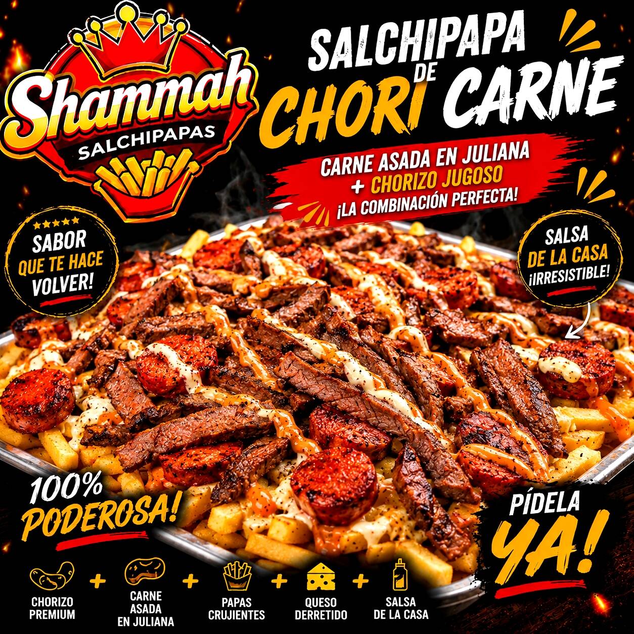 Salchipapa Chori-Carne