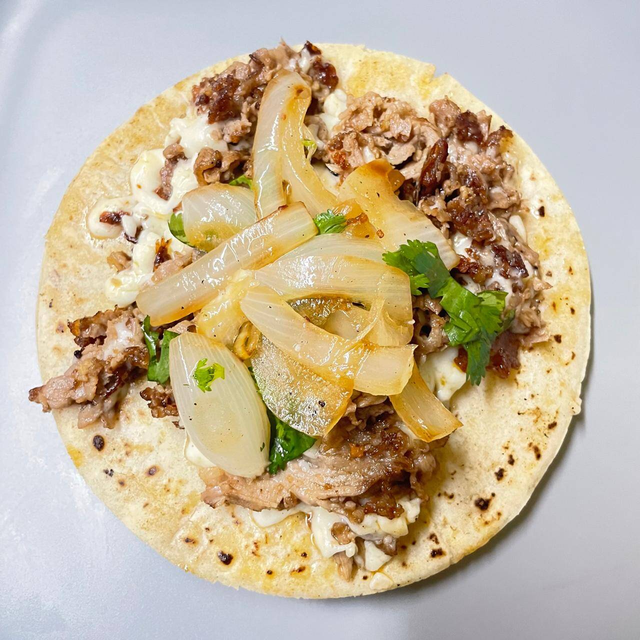 Taco de Bistec Picado de Res con Queso